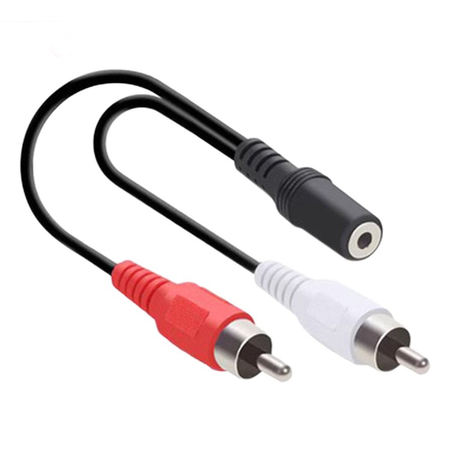 Câble RCA jack 3.5 mm femelle vers deux RCA mâles, en Y Câble RCA jack 3.5 mm femelle vers deux RCA mâles, en Y, vue principale