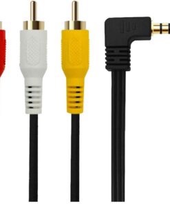 Câble RCA jack 3.5 mm vers trois RCA audio et vidéo, fiche coudée, vue principale