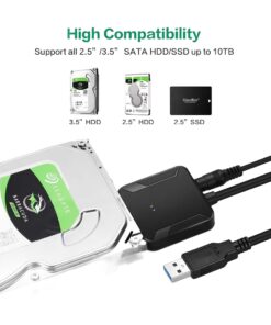 Câble SATA USB 3.0 pour disque 2,5 et 3,5 pouces, alimentation 12 V, vue principale