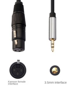 Câble XLR jack 3.5 mm mâle vers XLR femelle, gaine tressée de 1 à 5 m, vue de trois quarts