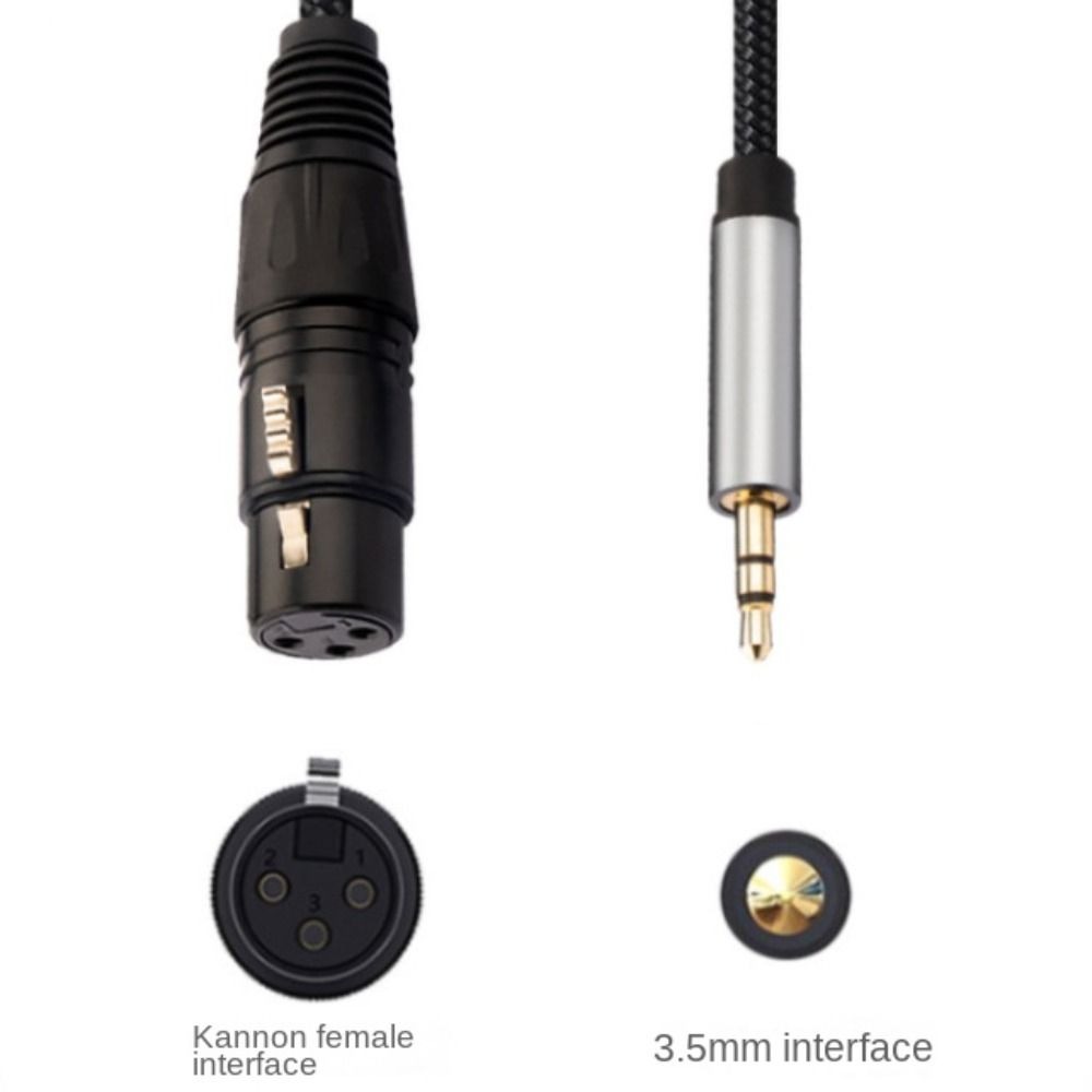 Câble XLR jack 3.5 mm mâle vers XLR femelle, gaine tressée de 1 à 5 m Câble XLR jack 3.5 mm mâle vers XLR femelle, gaine tressée de 1 à 5 m, vue de trois quarts