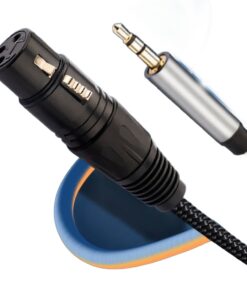 Câble XLR jack 3.5 mm mâle vers XLR femelle, gaine tressée de 1 à 5 m, vue de face