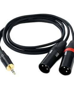 Câble XLR jack 3.5 mm vers deux XLR mâles, 1,5 ou 3 m, vue de trois quarts
