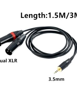 Câble XLR jack 3.5 mm vers deux XLR mâles, 1,5 ou 3 m, vue arriere
