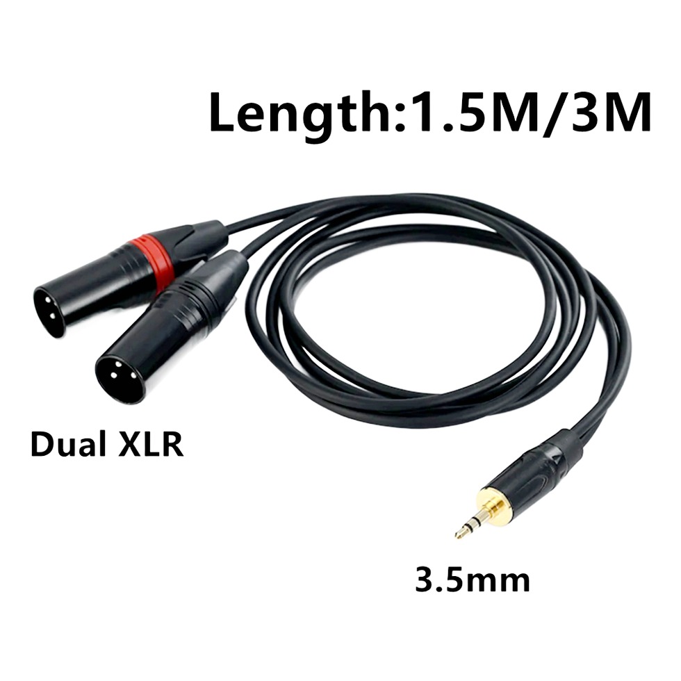 Câble XLR jack 3.5 mm vers deux XLR mâles, 1,5 ou 3 m Câble XLR jack 3.5 mm vers deux XLR mâles, 1,5 ou 3 m, vue arriere