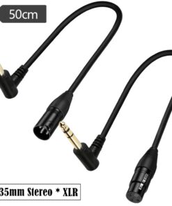 Câble XLR jack 6,35 mm coudé de 50 cm, fiche XLR mâle, vue arriere