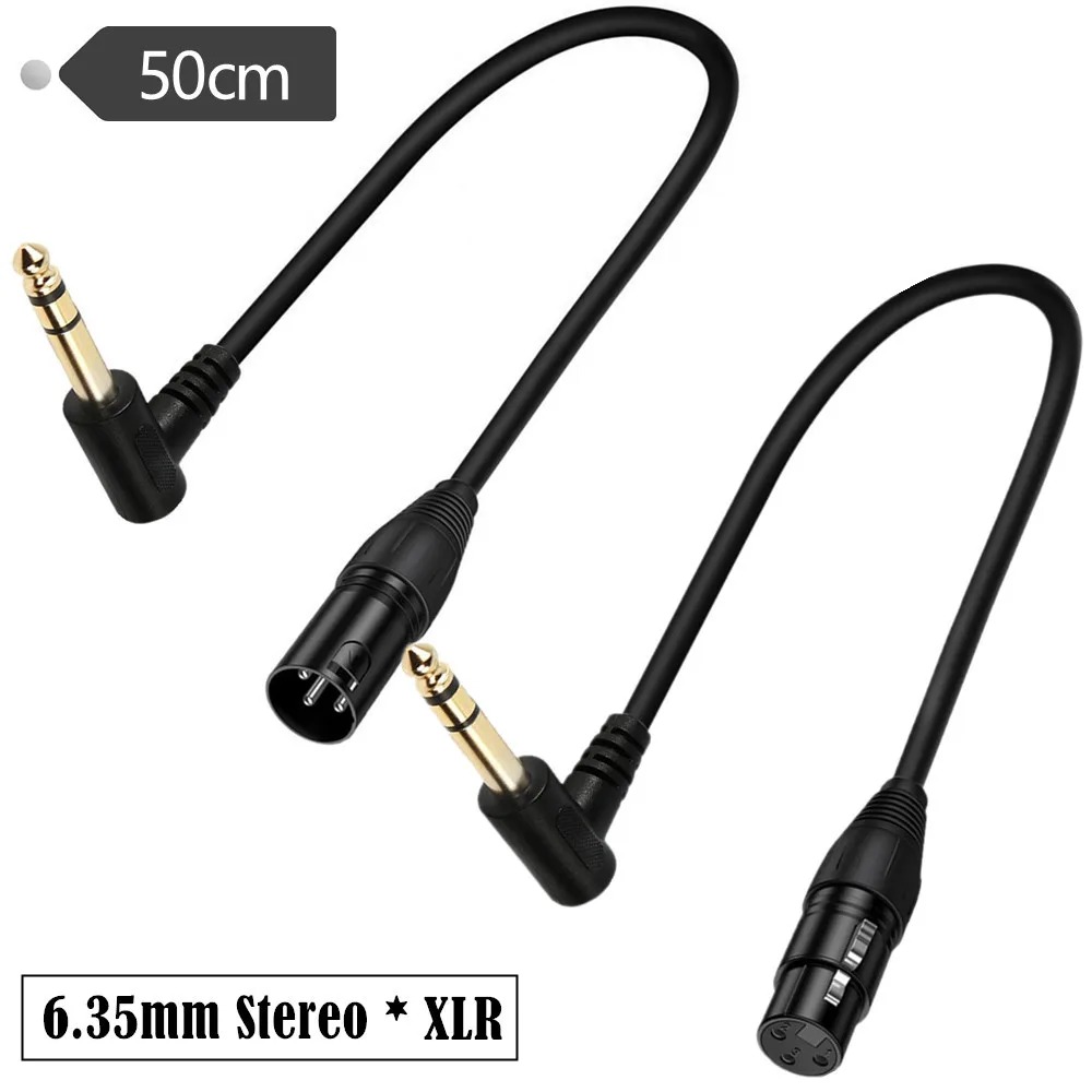 Câble XLR jack 6,35 mm coudé de 50 cm, fiche XLR mâle Câble XLR jack 6,35 mm coudé de 50 cm, fiche XLR mâle, vue arriere