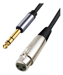 Câble XLR jack 6,35 mm stéréo tressé, fiche XLR femelle ou mâle, vue principale