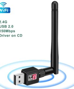 Clé WIFI USB 150 Mbps en 2,4 GHz, antenne 5 dBi ou format intégré, vue de face