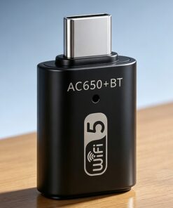 Clé WIFI USB-C double bande et Bluetooth, adaptateur de poche, vue de trois quarts