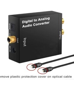 Convertisseur audio numérique analogique, optique vers RCA et jack, vue de face