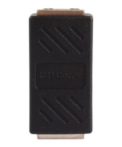 Coupleur RJ11 femelle femelle pour rallonger un cordon téléphonique, vue de trois quarts
