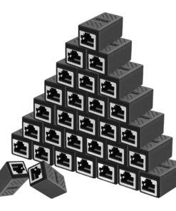 Coupleur RJ45 femelle femelle noir monobloc, câbles Cat5e à Cat7, vue principale
