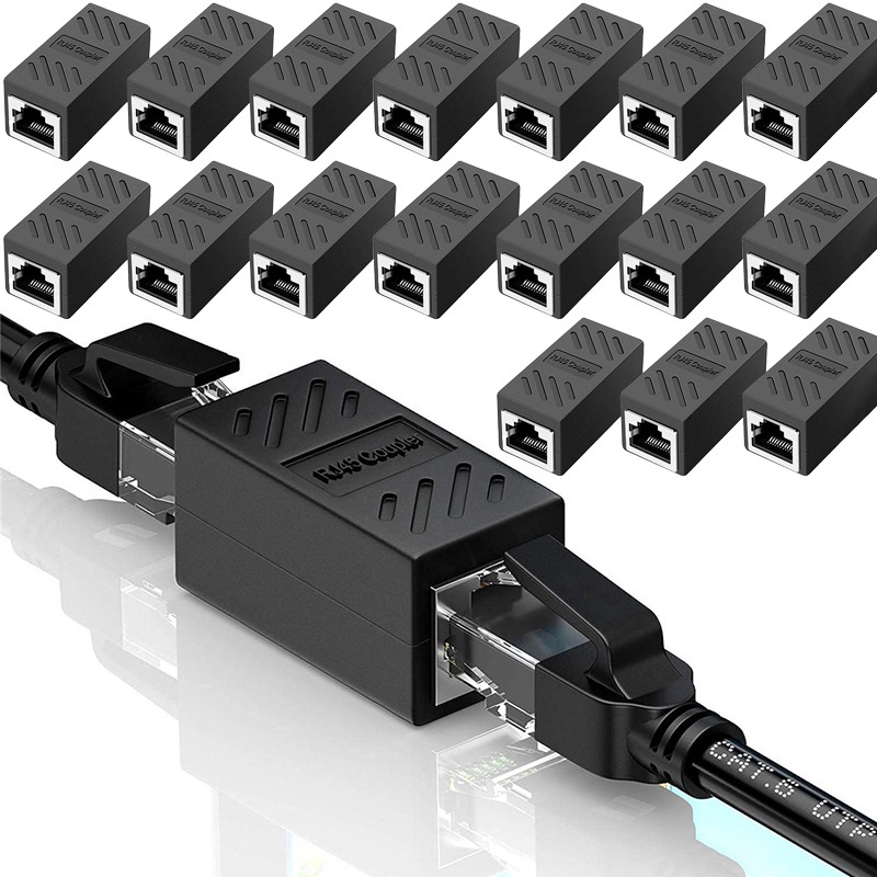 Coupleur RJ45 femelle femelle noir monobloc, câbles Cat5e à Cat7 Coupleur RJ45 femelle femelle noir monobloc, câbles Cat5e à Cat7, detail