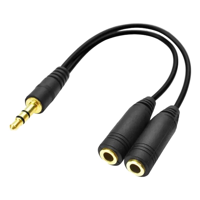 Doubleur jack 3,5 mm stéréo, câble en Y vers deux prises casque Doubleur jack 3,5 mm stéréo, câble en Y vers deux prises casque, vue principale
