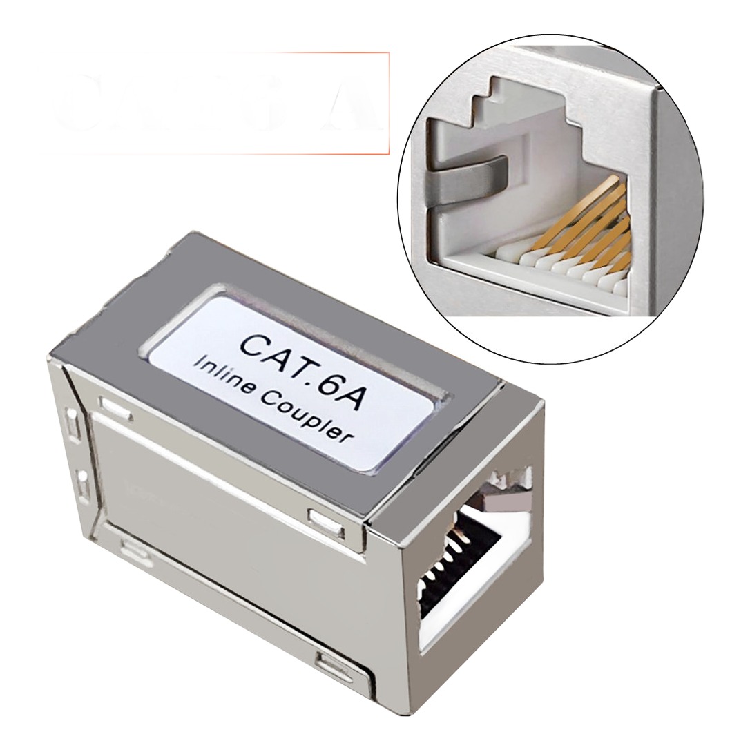 Raccord RJ45 blindé en métal, coupleur Cat6, Cat6A ou Cat7 femelle Raccord RJ45 blindé en métal, coupleur Cat6, Cat6A ou Cat7 femelle, vue principale