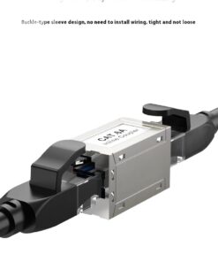 Raccord RJ45 blindé en métal, coupleur Cat6, Cat6A ou Cat7 femelle, vue de trois quarts