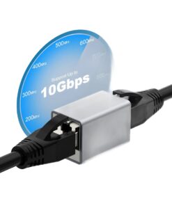 Raccord RJ45 blindé en métal, coupleur Cat6, Cat6A ou Cat7 femelle, vue de profil